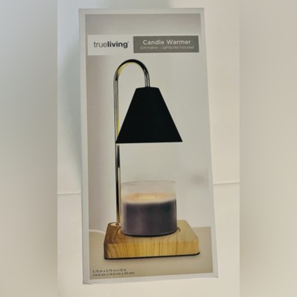 True Living Black and Silver Candle Warmer